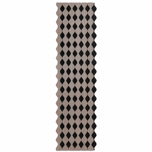 Panou riflaj acustic decorativ, MDF si pasla, Naimeed D6234, 240x30x1.8cm, Gri
