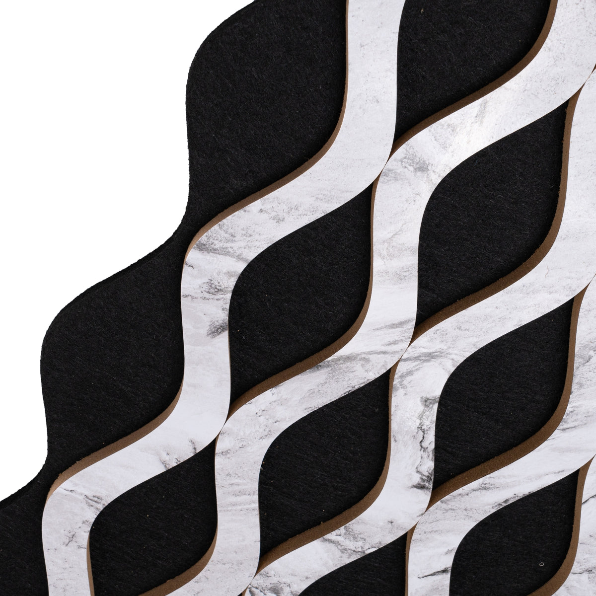 Set 6 Panouri riflaj acustic decorativ, MDF si pasla, Naimeed D6238, 240x30x1.8cm, Alb