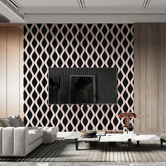 Set 3 Panouri riflaj acustic decorativ, MDF si pasla, Naimeed D6239, 240x30x1.8cm, Roz