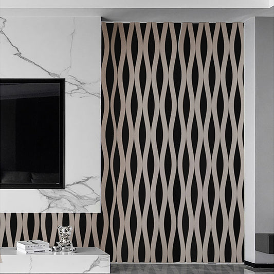 Set 6 Panouri riflaj acustic decorativ, MDF si pasla, Naimeed D6241, 240x30x1.8cm, Stejar