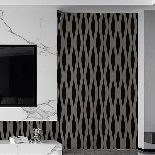 Set 6 Panouri riflaj acustic decorativ, MDF si pasla, Naimeed D6243, 240x30x1.8cm, Gri - 221.ro