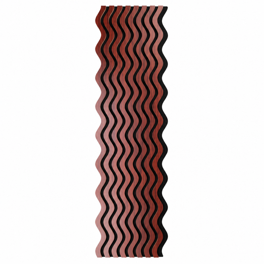 Panou riflaj acustic decorativ, MDF si pasla, Naimeed D6244, 240x30x1.8cm, Visiniu