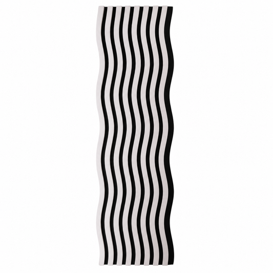 Panou riflaj acustic decorativ, MDF si pasla, Naimeed D6248, 240x30x1.8cm, Alb