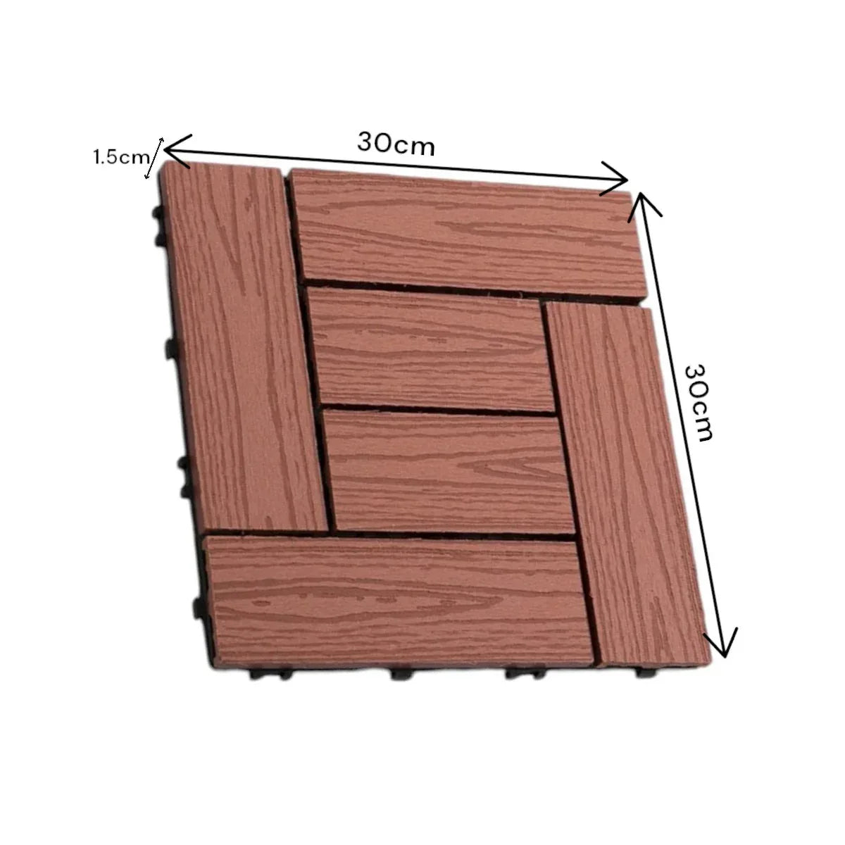 Dala deck terasa WPC, Naimeed D6252, 30x30x2cm, Visiniu - 221.ro
