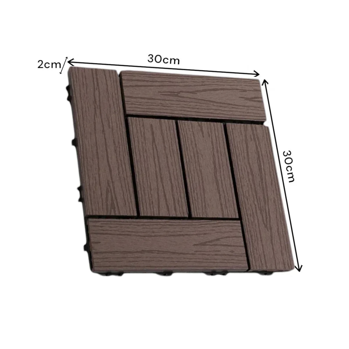 Dala deck terasa WPC, Naimeed D6253, 30x30x2cm, Maro - 221.ro