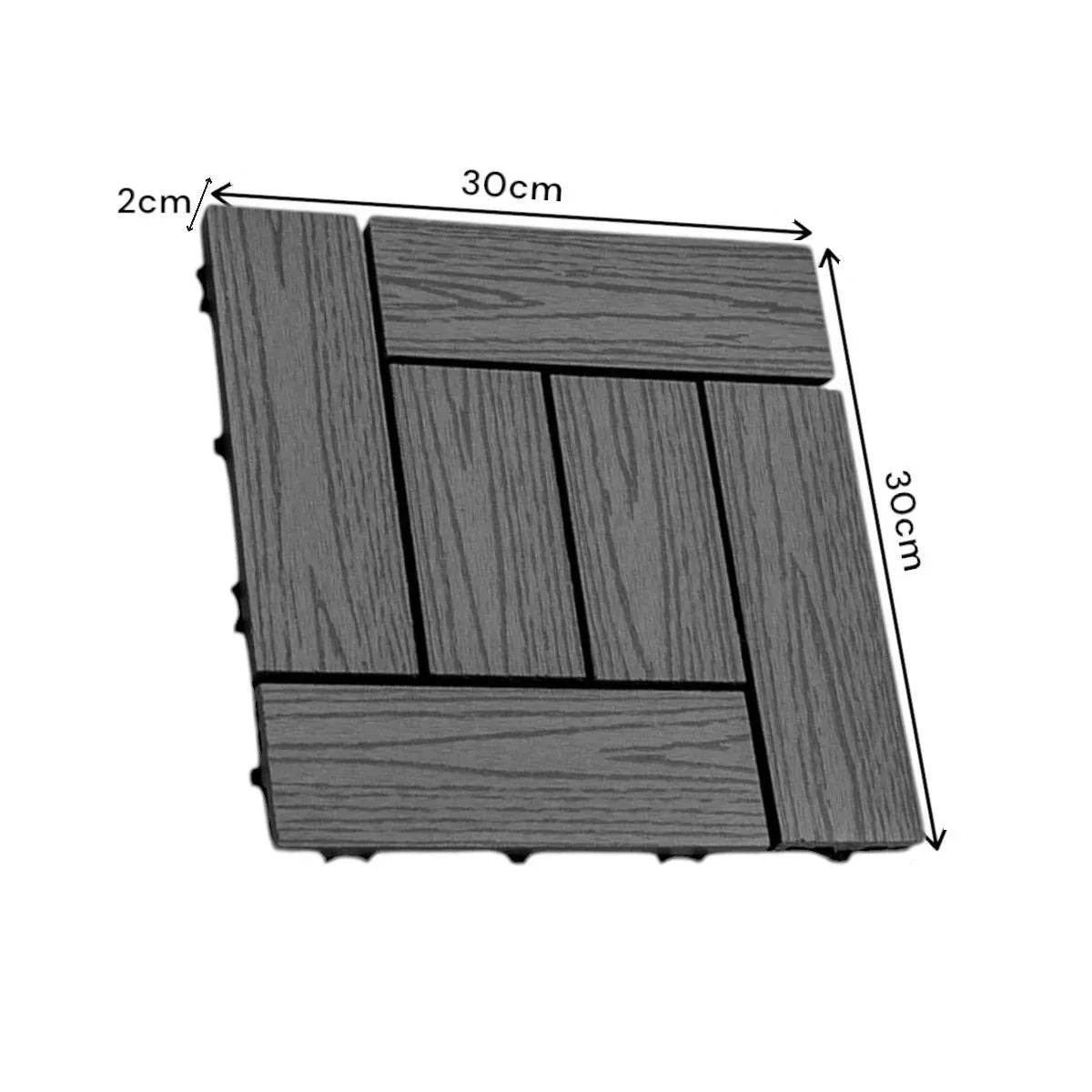 Dala deck terasa WPC, Naimeed D6254, 30x30x2cm, Gri - 221.ro