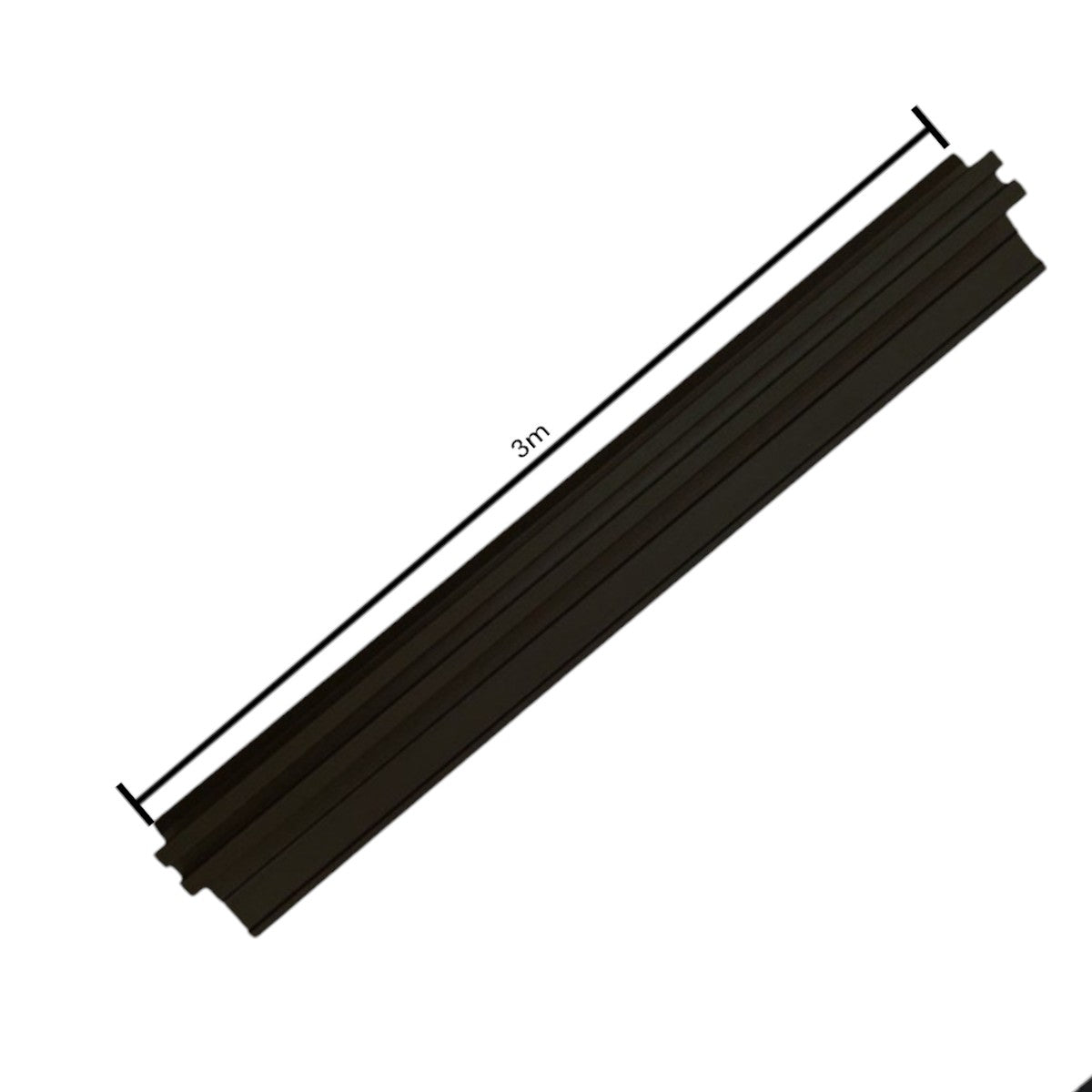 Set 3 profile cu canel, pentru imbinarea panourilor cristal carbon si carbune de bambus, Naimeed D6289, aluminiu, 300x0.5cm, Negru