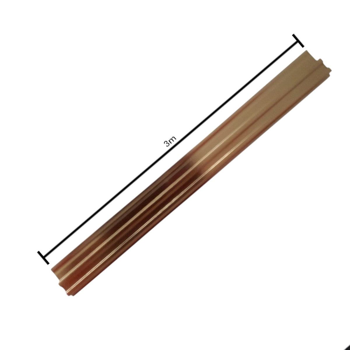 Set 3 profile cu canel, pentru imbinarea panourilor cristal carbon si carbune de bambus, Naimeed D6291, aluminiu, 300x0.5cm, Bronz