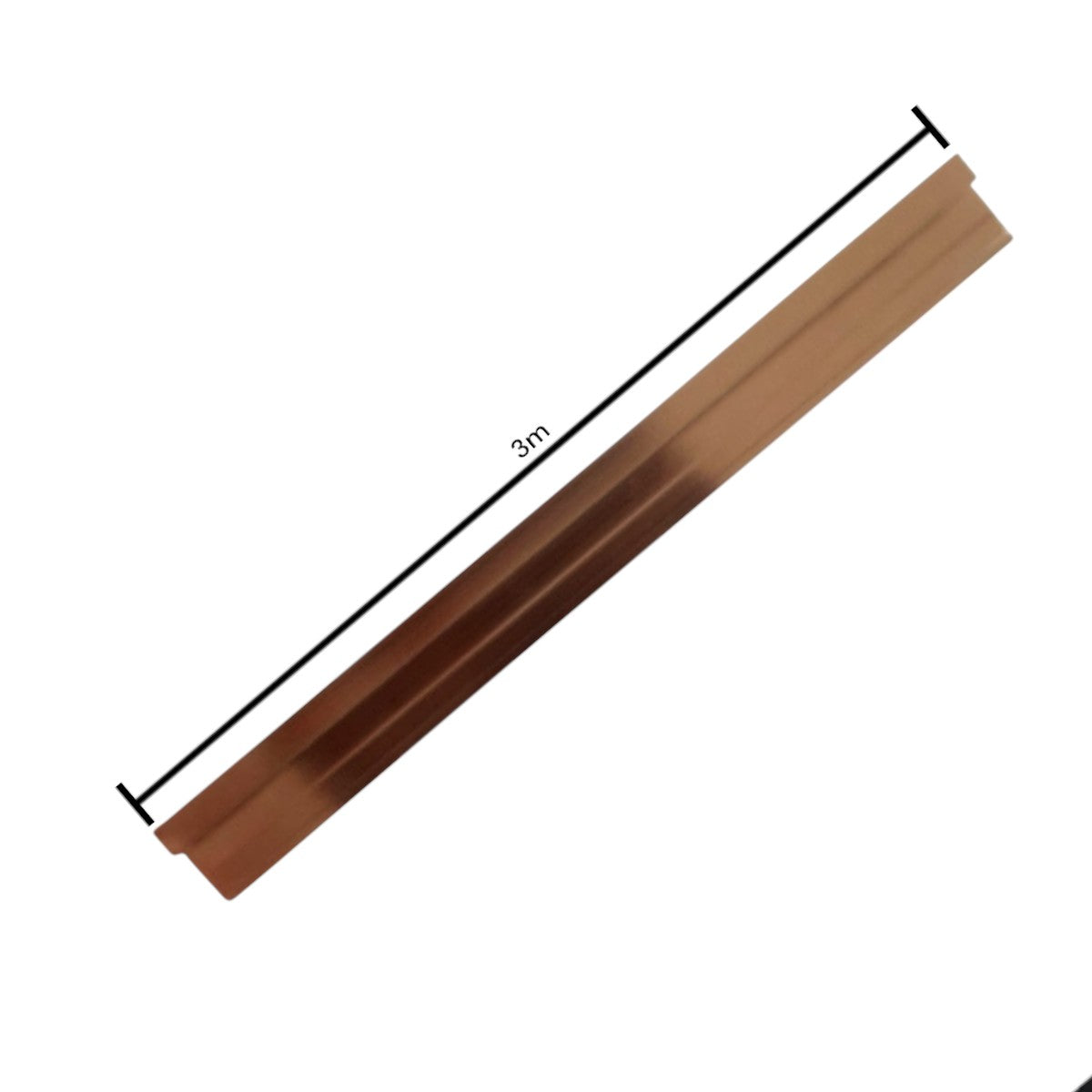 Set 3 profile aluminiu pentru finisarea panourilor cristal carbon si carbune de bambus, Naimeed D6309, aluminiu, 300x0.5cm, Bronz