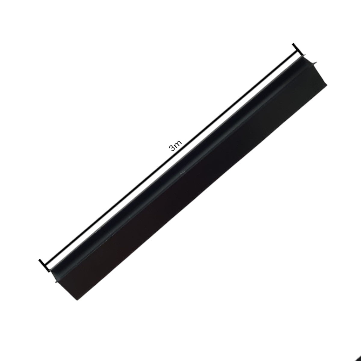 Set 3 profile de colt exterior, ascutit, pentru imbinarea panourilor cristal carbon si carbune de bambus, Naimeed D6331, aluminiu, 300x0.5cm, Negru