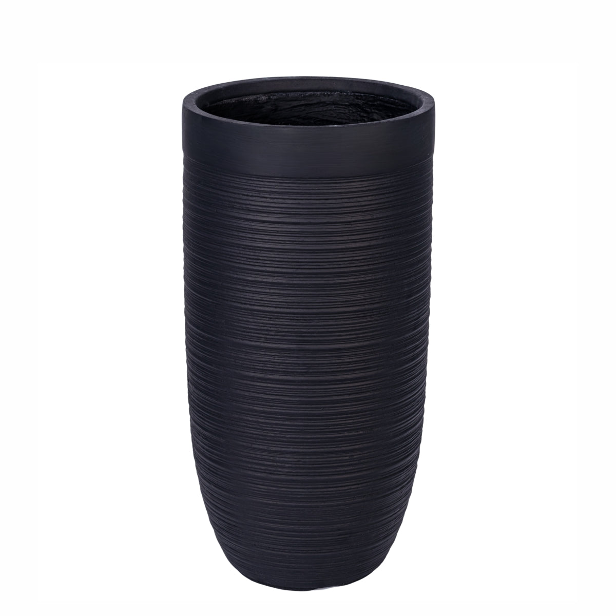 Ghiveci ecologic, Eco-friendly, Naimeed D6339, Mediu, din materiale minerale, Negru, 65x35x35cm