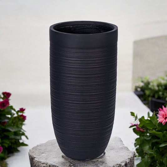 Ghiveci ecologic, Eco-friendly, Naimeed D6339, Mare, din materiale minerale, Negru, 75X41x41cm