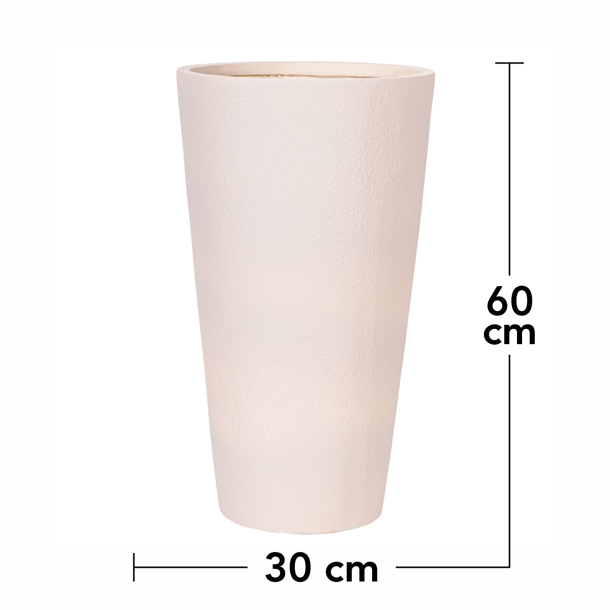 Ghiveci ecologic, Eco-friendly, Naimeed D6342, Mic, din materiale minerale, Crem, 60x30x30cm