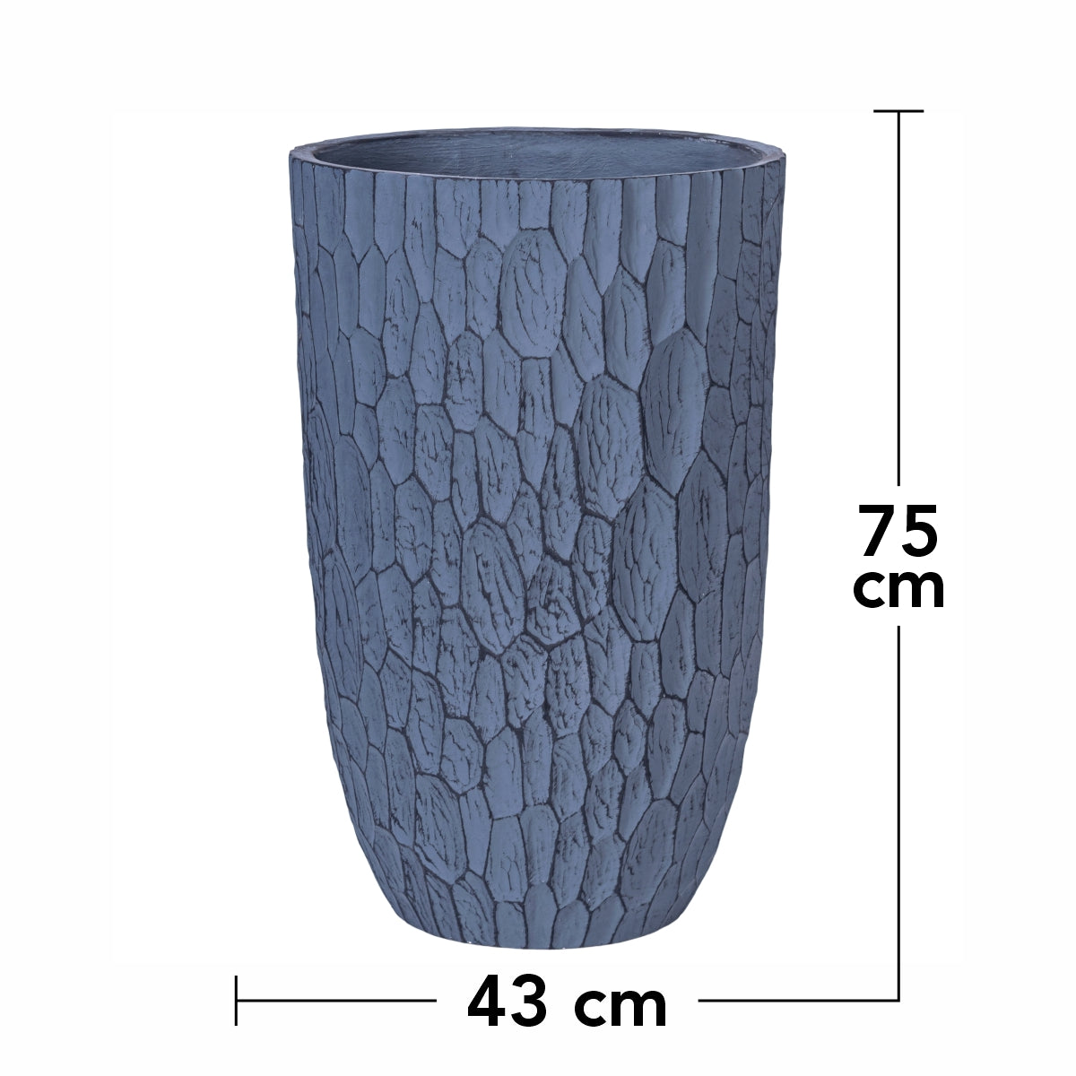 Ghiveci ecologic, Eco-friendly, Naimeed D6344, Mediu, din materiale minerale, Gri, 56x36x36cm
