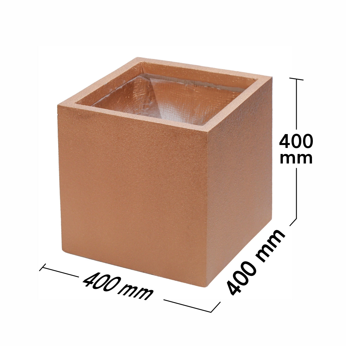 Ghiveci ecologic, Eco-friendly, Naimeed D6345, Mediu, din materiale minerale, Maro, 40x40x40cm