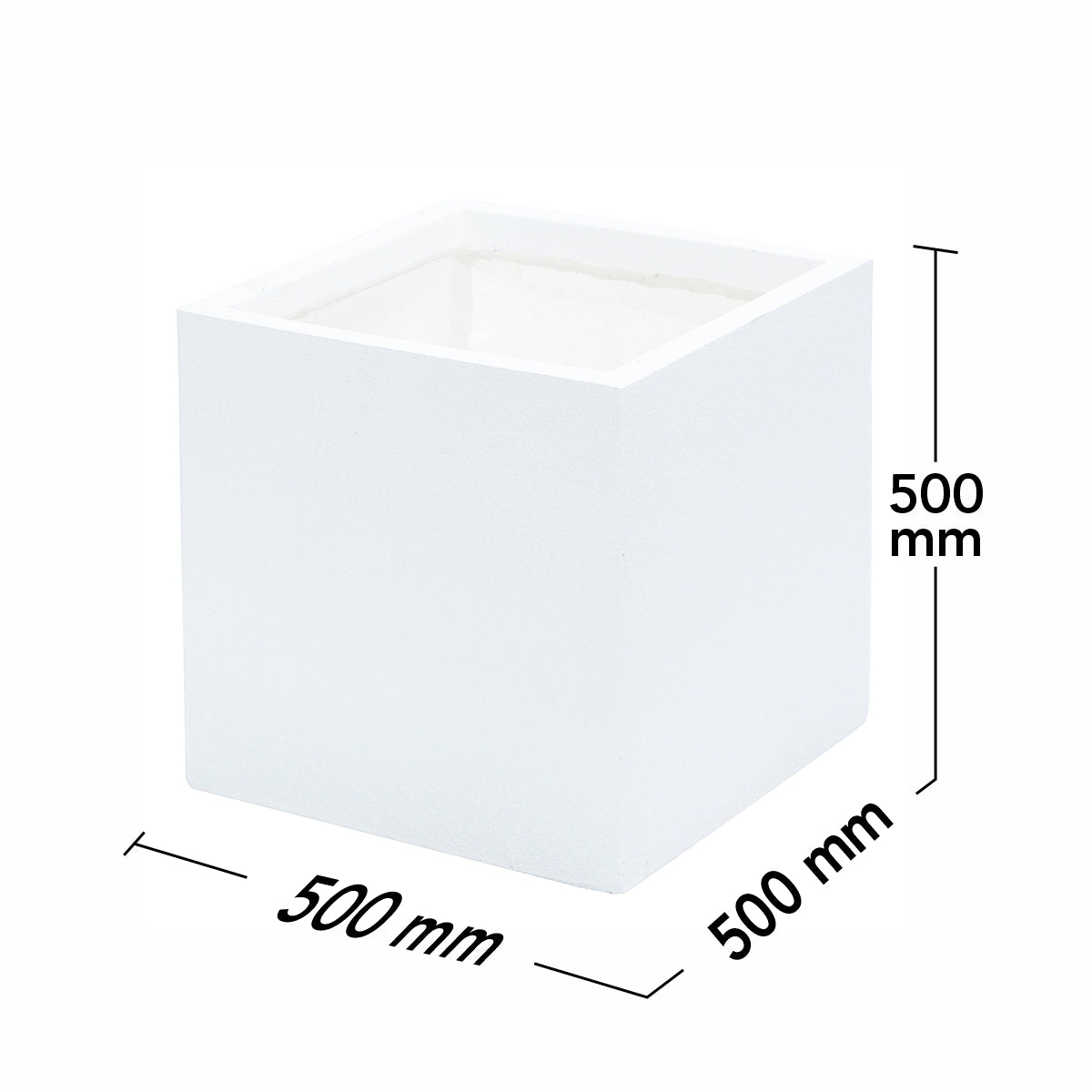 Ghiveci ecologic, Eco-friendly, Naimeed D6346, Mare, din materiale minerale, Alb, 50x50x50cm