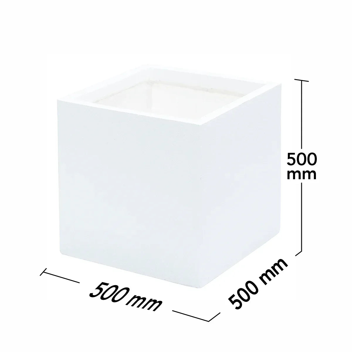 Ghiveci ecologic, Eco-friendly, Naimeed D6346, Mare, din materiale minerale, Alb, 50x50x50cm - 221.ro