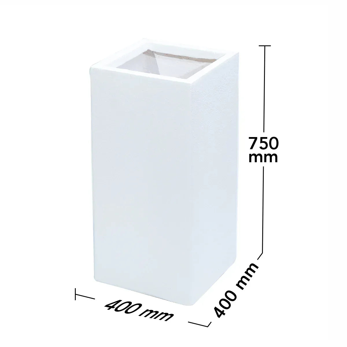 Ghiveci ecologic, Eco-friendly, Naimeed D6350, Mare, din materiale minerale, Alb, 75x40x40cm - 221.ro
