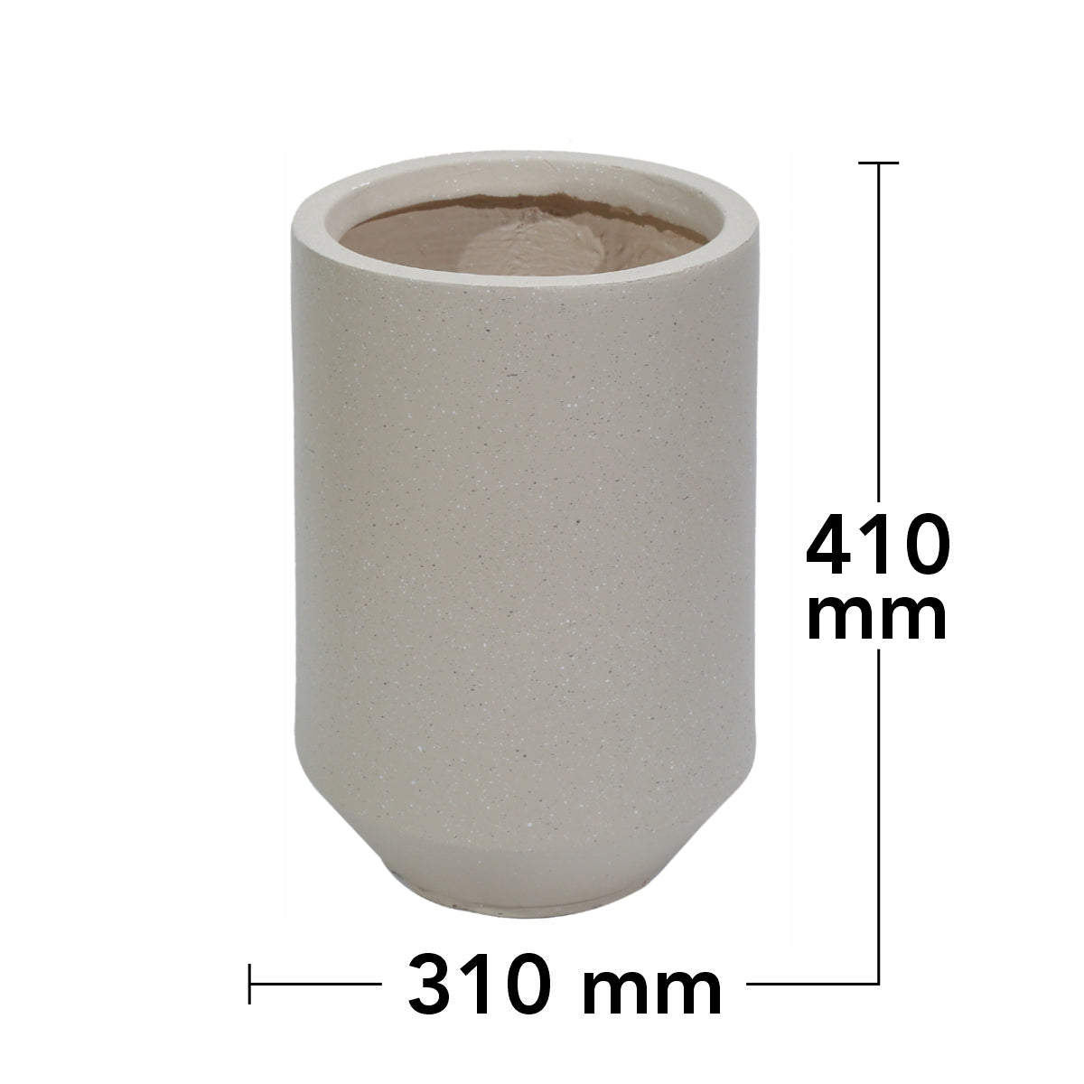 Ghiveci ecologic, Eco-friendly, Naimeed D6352, Mediu, din materiale minerale, Crem, 41x31x31cm