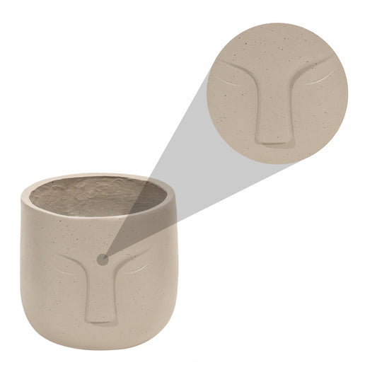 Ghiveci ecologic, Eco-friendly, Naimeed D6353, Mic, din materiale minerale, Crem, 28x25x25cm