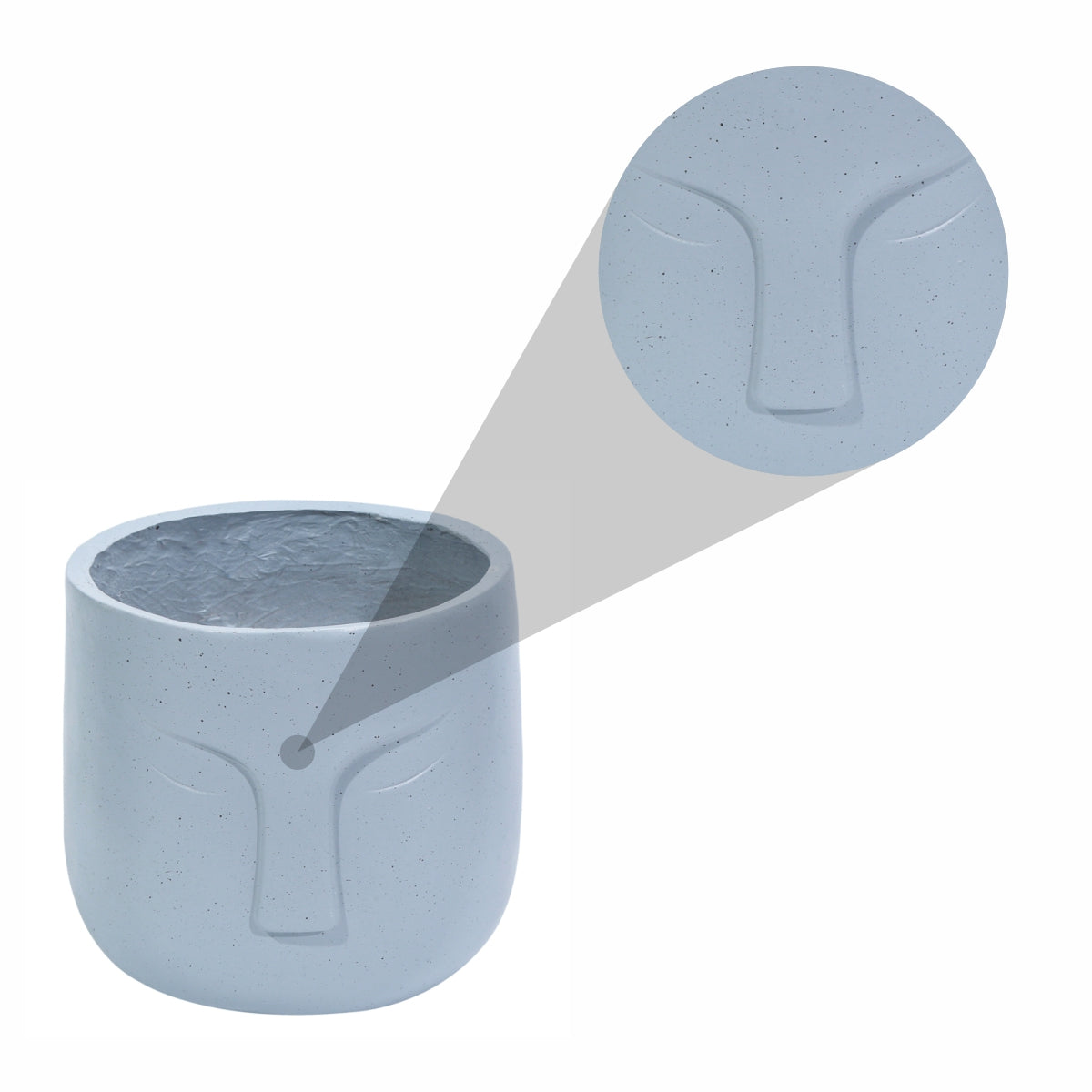 Ghiveci ecologic, Eco-friendly, Naimeed D6354, Mic, din materiale minerale, Gri, 28x25x25cm