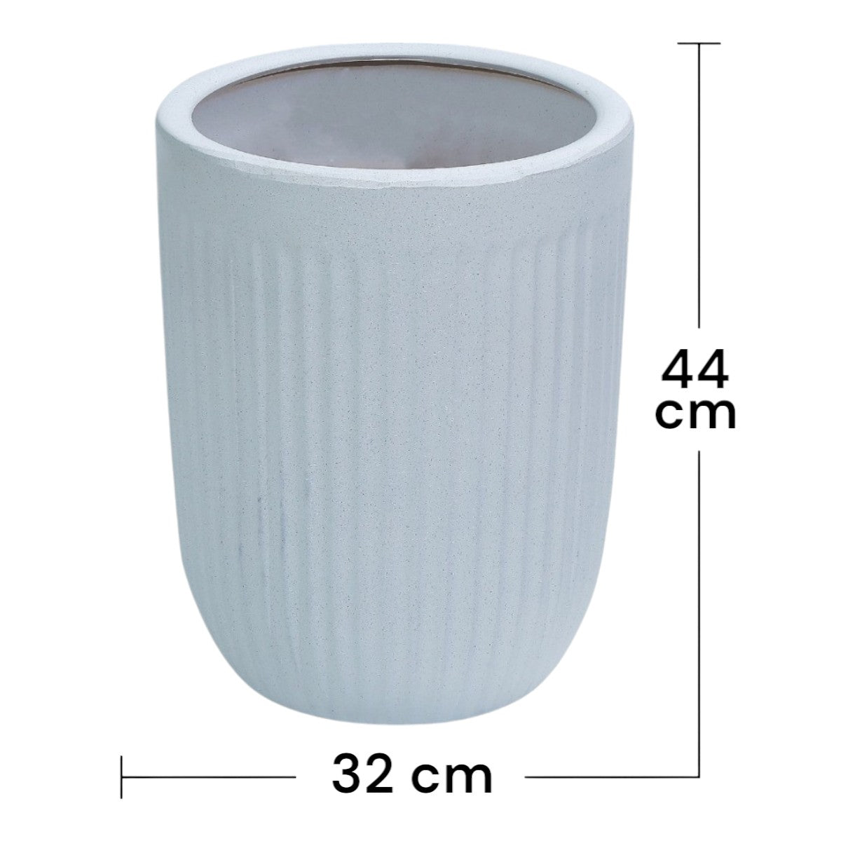 Ghiveci ecologic, Eco-friendly, Naimeed D6358, Mediu, din materiale minerale, Alb, 44x32x32cm