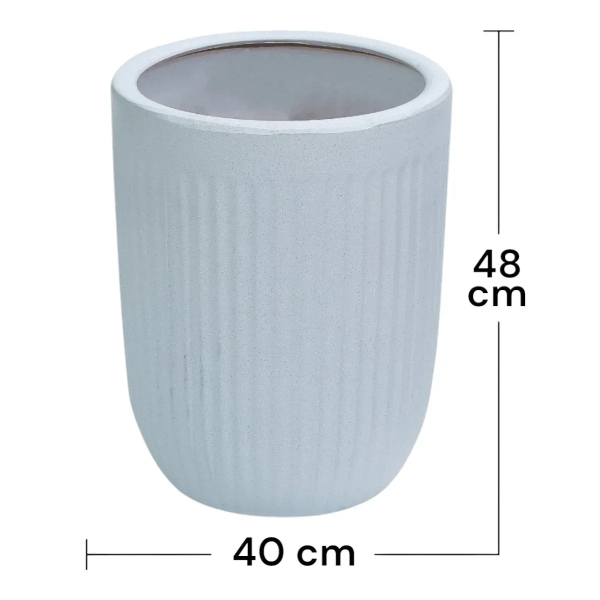 Ghiveci ecologic, Eco-friendly, Naimeed D6358, Mare, din materiale minerale, Alb, 48x40x40cm - 221.ro