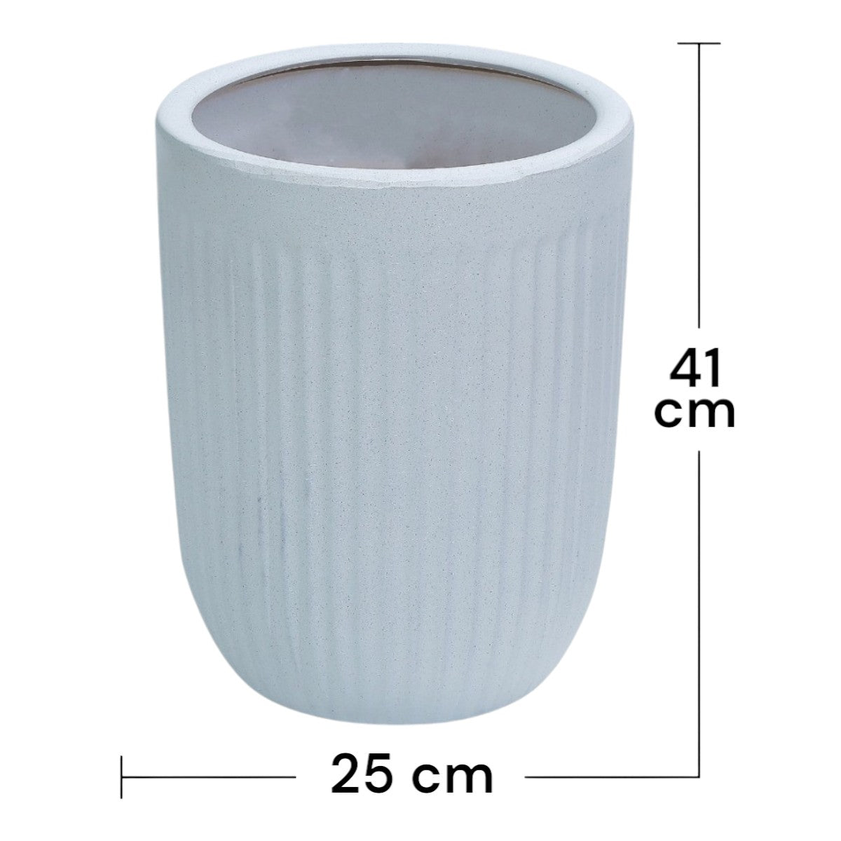 Ghiveci ecologic, Eco-friendly, Naimeed D6358, Mic , din materiale minerale, Alb, 44x32x32cm - 221.ro