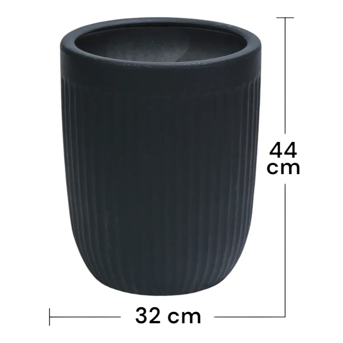 Ghiveci ecologic, Eco-friendly, Naimeed D6359, Mediu, din materiale minerale, Negru, 44x32x32cm - 221.ro