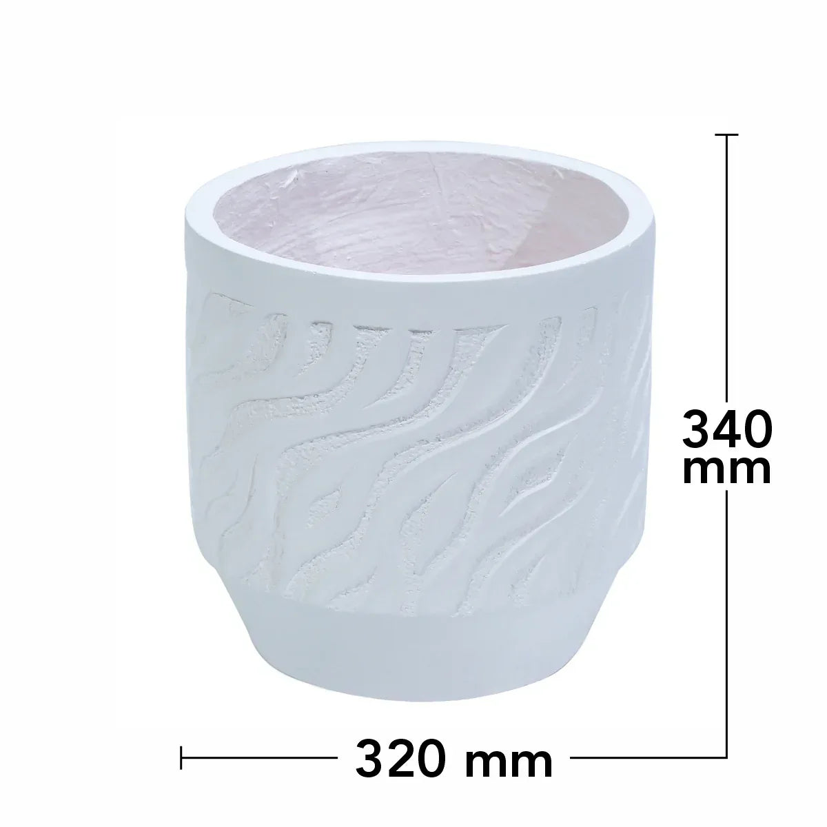 Ghiveci ecologic, Eco-friendly, Naimeed D6360, Mediu, din materiale minerale, Alb, 34x32x32cm - 221.ro