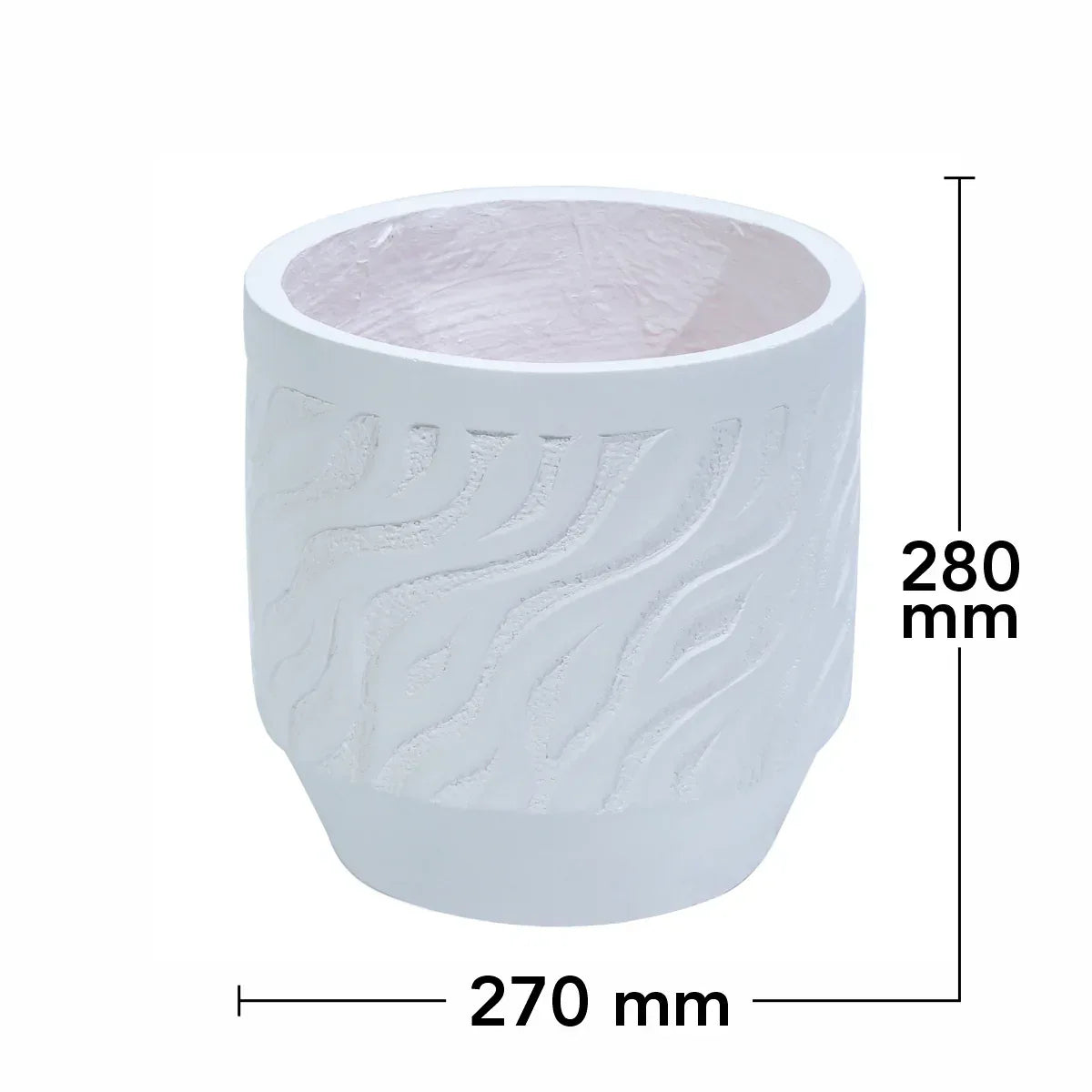 Ghiveci ecologic, Eco-friendly, Naimeed D6360, Mic, din materiale minerale, Alb, 28x27x27cm - 221.ro