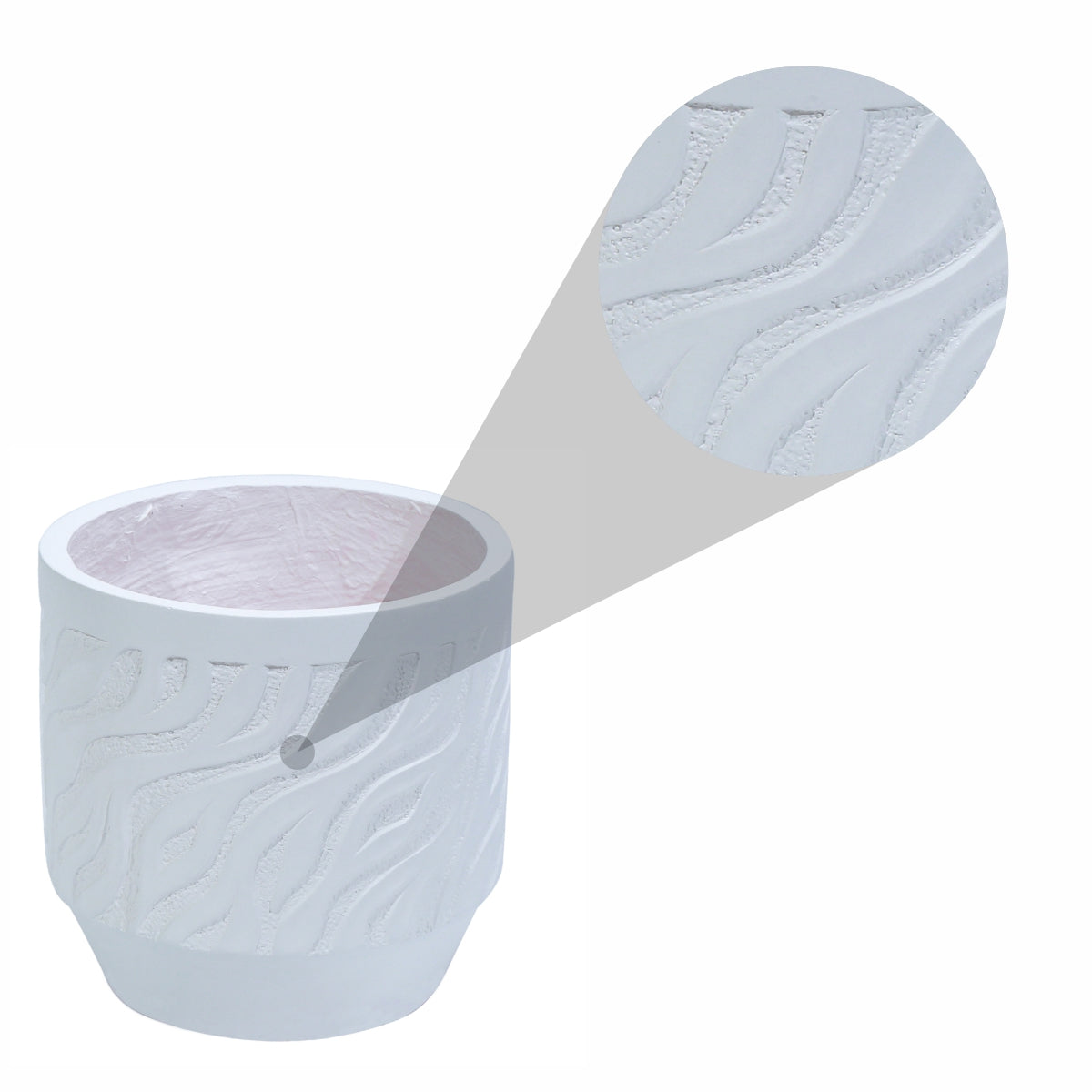 Ghiveci ecologic, Eco-friendly, Naimeed D6360, Mediu, din materiale minerale, Alb, 34x32x32cm