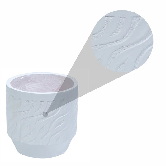 Ghiveci ecologic, Eco-friendly, Naimeed D6360, Mare, din materiale minerale, Alb, 40x39x39cm - 221.ro