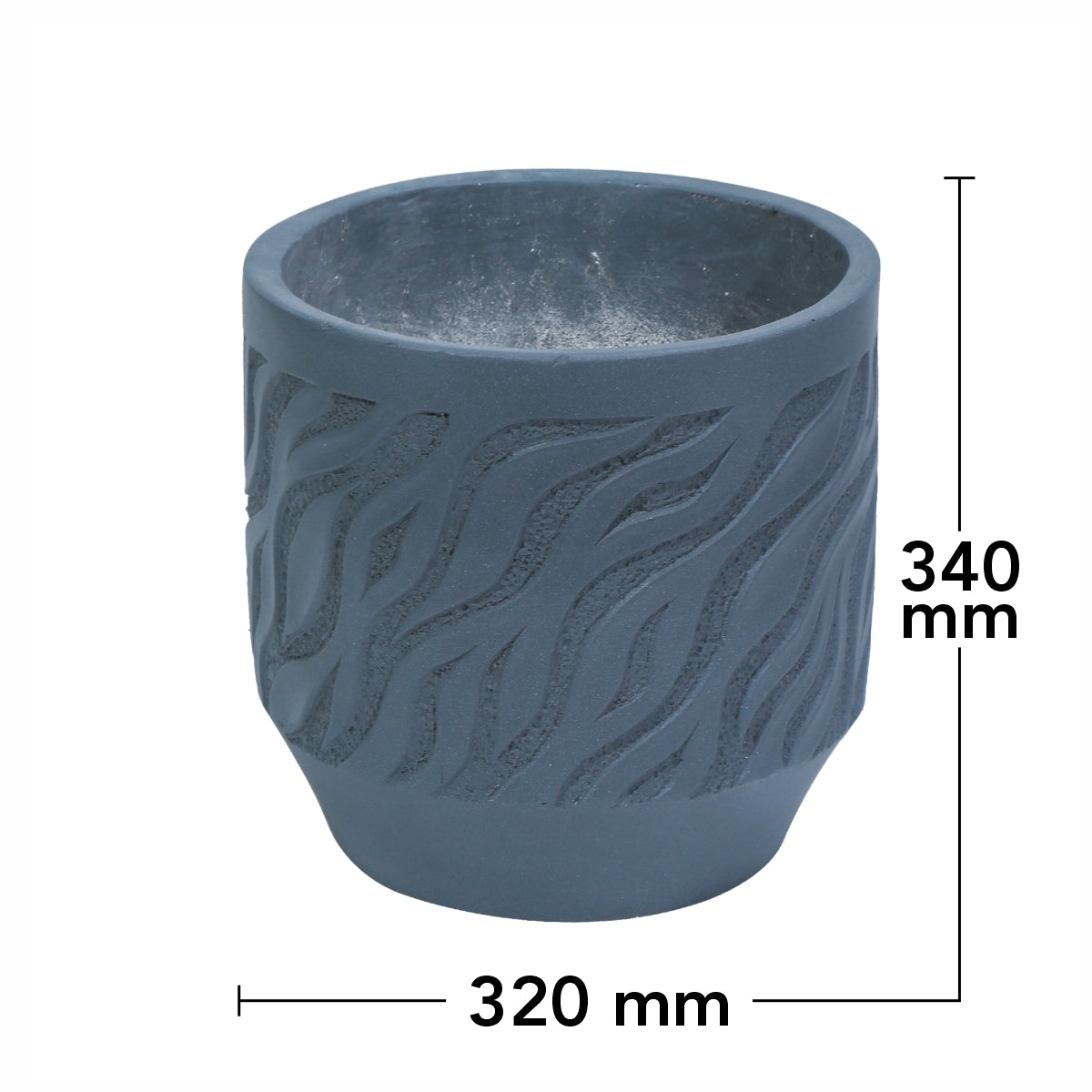 Ghiveci ecologic, Eco-friendly, Naimeed D6362, Mediu, din materiale minerale, Gri, 34x32x32cm