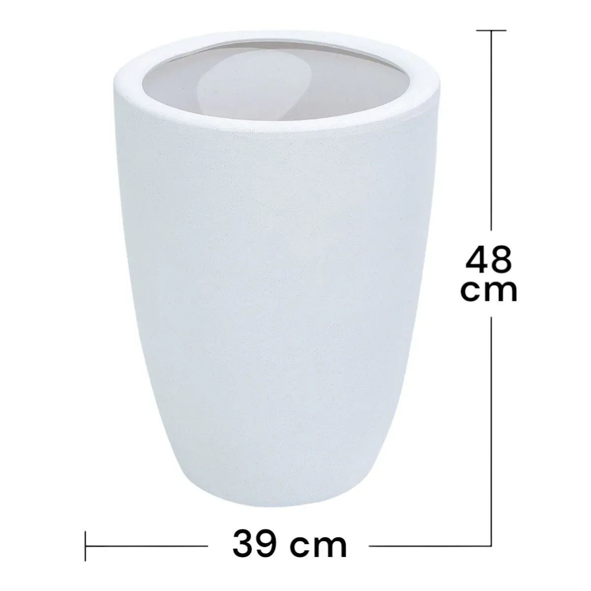 Ghiveci ecologic, Eco-friendly, Naimeed D6364, Mare, din materiale minerale, Alb, 48x39x39cm - 221.ro