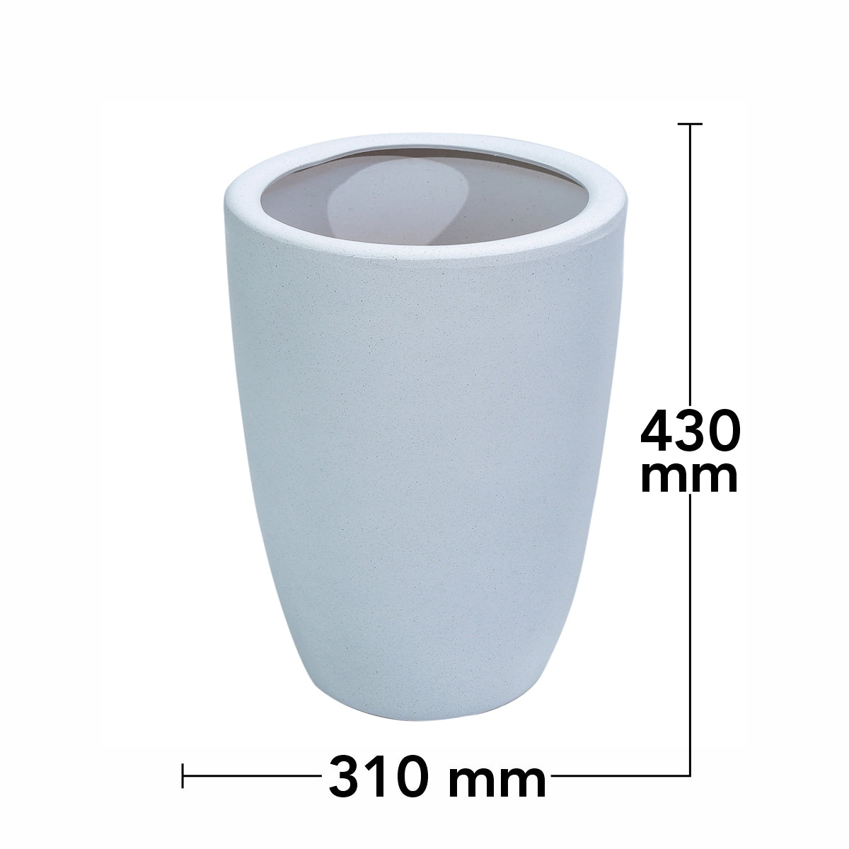 Ghiveci ecologic, Eco-friendly, Naimeed D6365, Mediu, din materiale minerale, Gri, 43x31x31cm