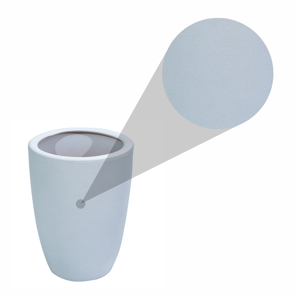 Ghiveci ecologic, Eco-friendly, Naimeed D6364, Mic, din materiale minerale, Alb, 39x24x24cm