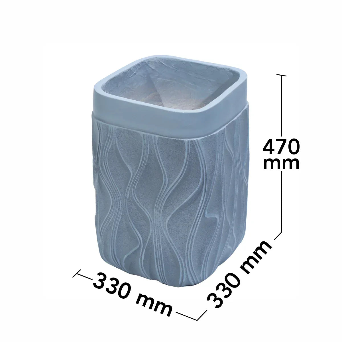 Ghiveci ecologic, Eco-friendly, Naimeed D6368, Mare, din materiale minerale, Gri, 47x33x33cm - 221.ro