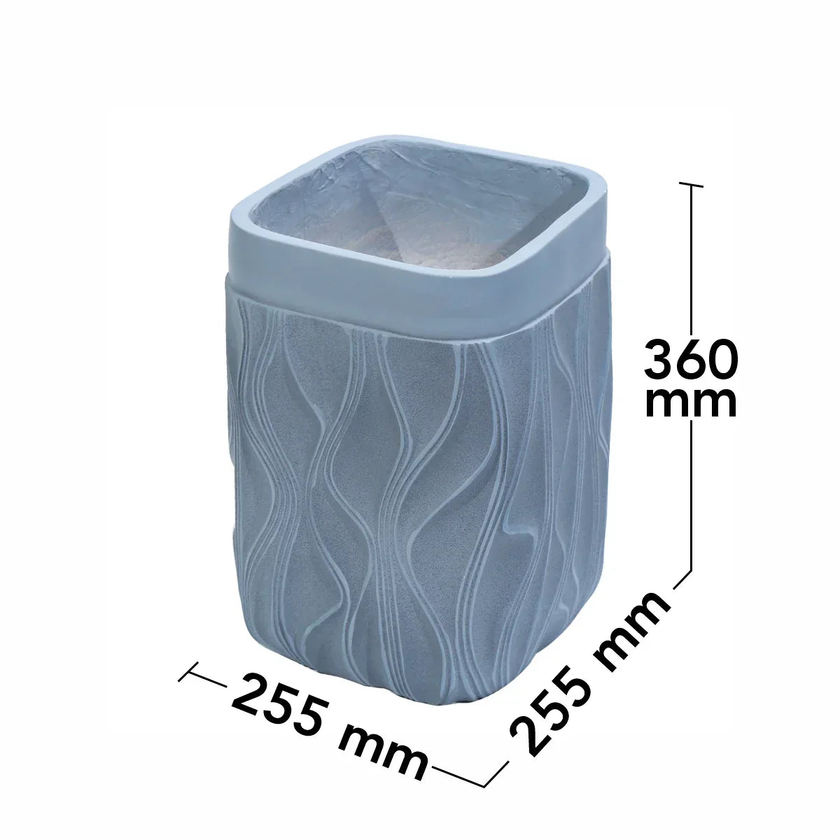 Ghiveci ecologic, Eco-friendly, Naimeed D6368, Mic, din materiale minerale, Gri, 36x25,5x25,5cm - 221.ro