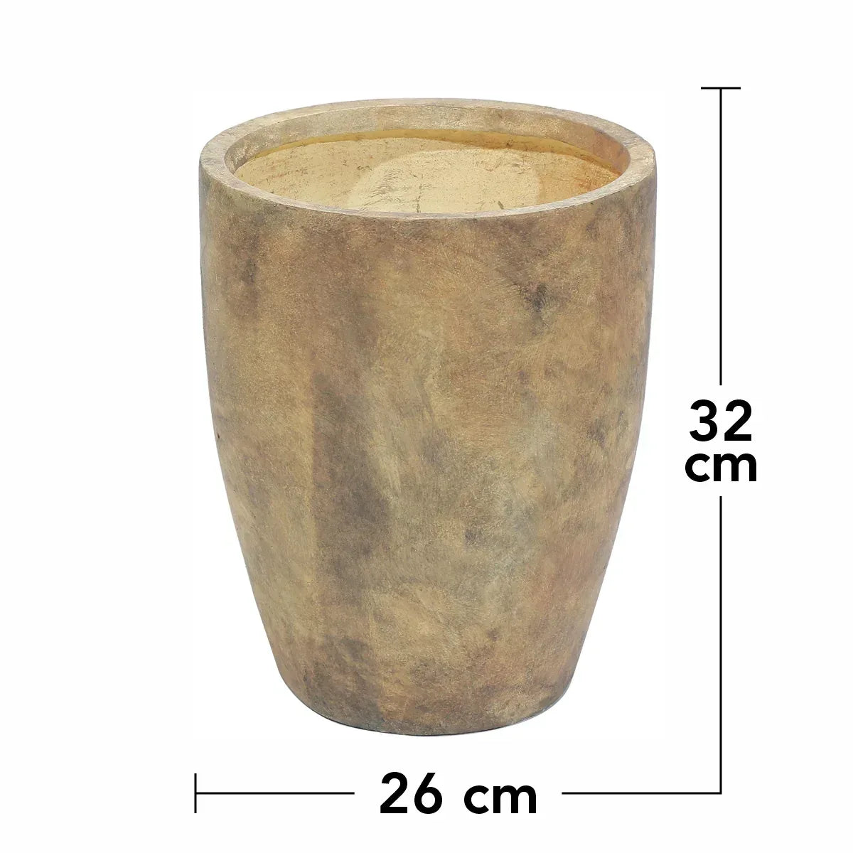 Ghiveci ecologic, Eco-friendly, Naimeed D6371, Mic, din materiale minerale, Maro, 32x26x26cm - 221.ro