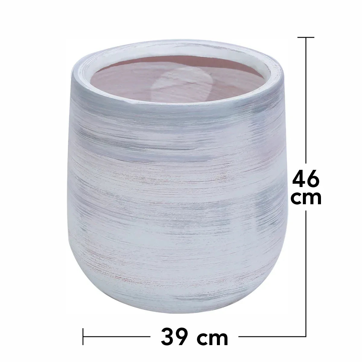 Ghiveci ecologic, Eco-friendly, Naimeed D6378, Mare, din materiale minerale, Gri, 46x39x39cm - 221.ro