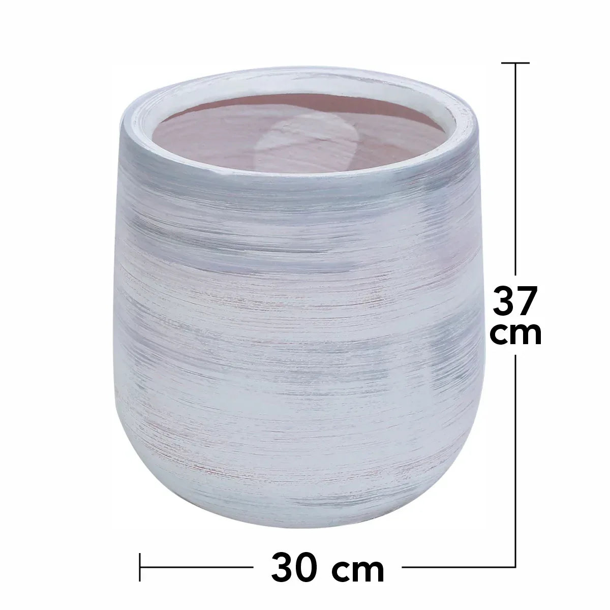 Ghiveci ecologic, Eco-friendly, Naimeed D6378, Mediu, din materiale minerale, Gri, 37x30x30cm - 221.ro