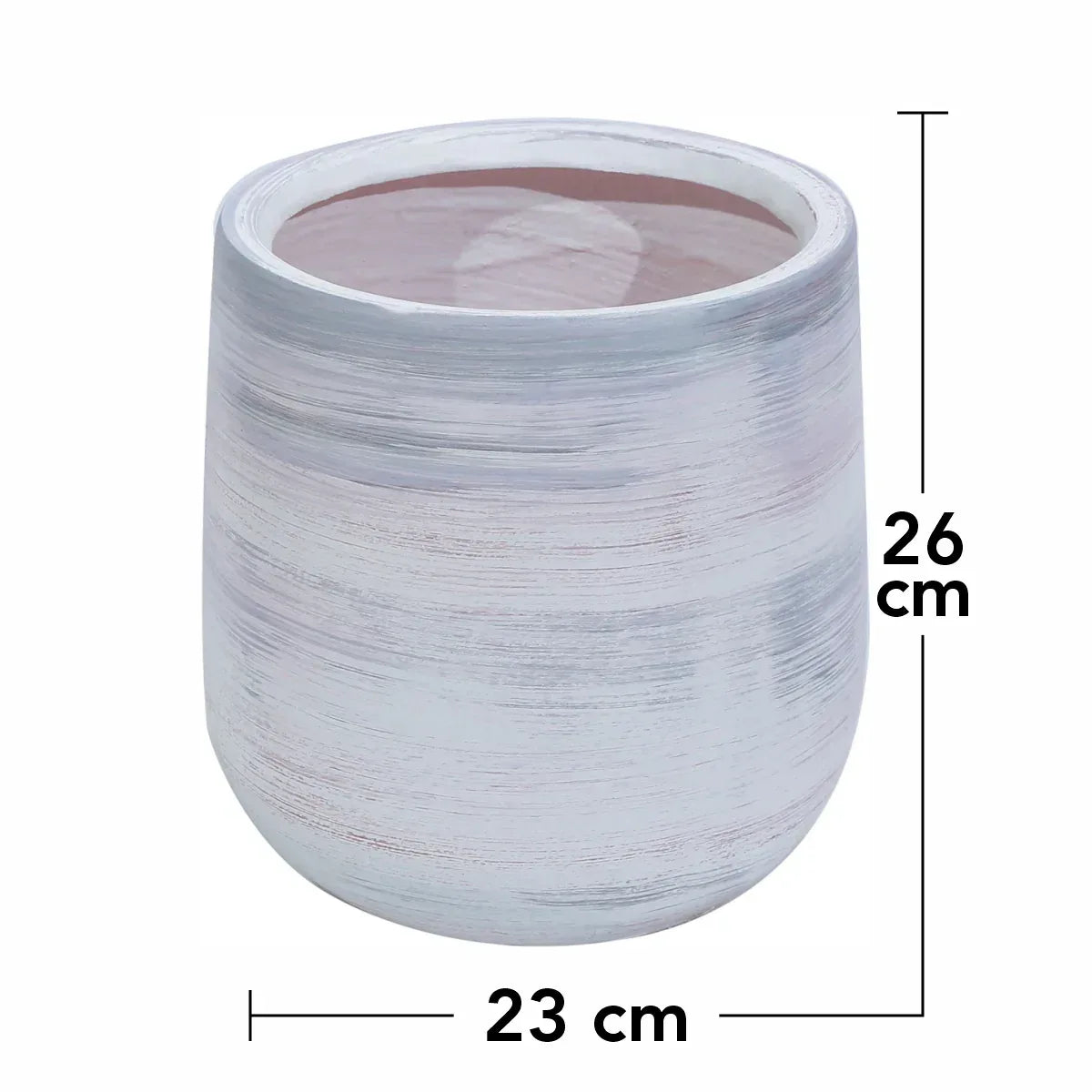 Ghiveci ecologic, Eco-friendly, Naimeed D6378, Mic, din materiale minerale, Gri, 26x23x23cm - 221.ro