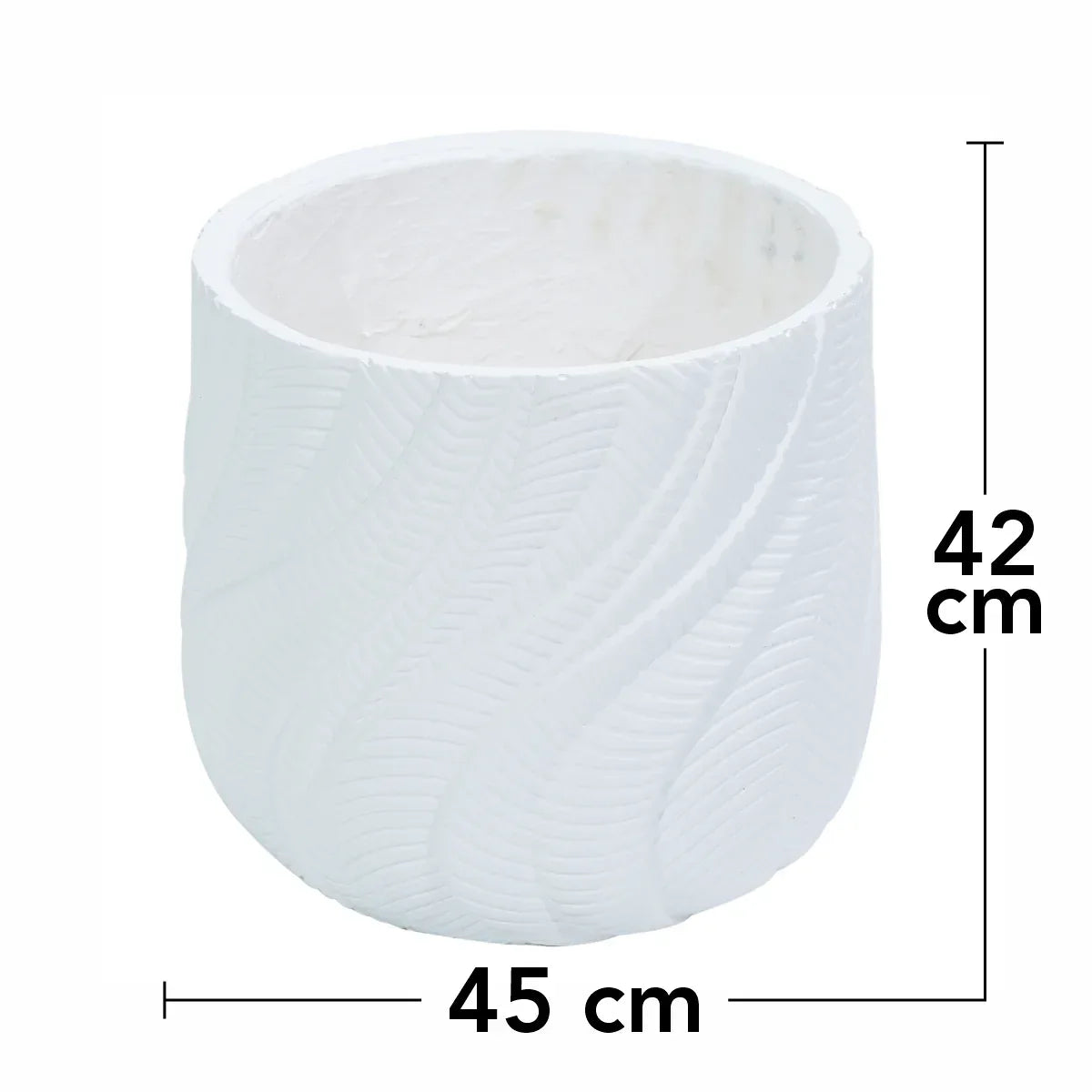 Ghiveci ecologic, Eco-friendly, Naimeed D6379, Mare, din materiale minerale, Alb, 42x45x45cm - 221.ro