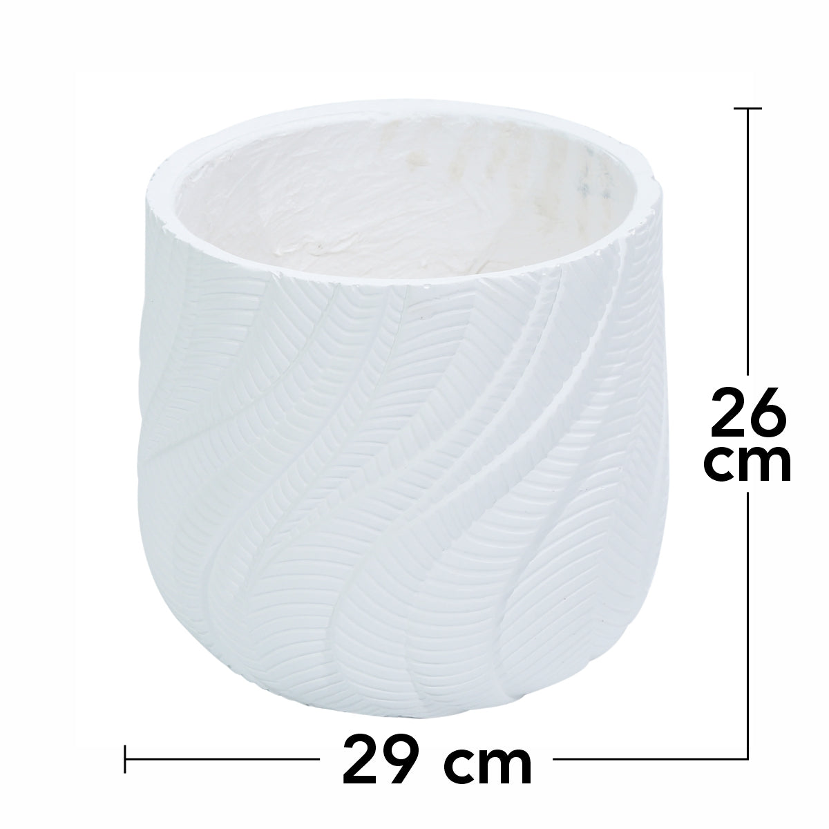 Ghiveci ecologic, Eco-friendly, Naimeed D6379, Mic, din materiale minerale, Alb, 26x29x29cm