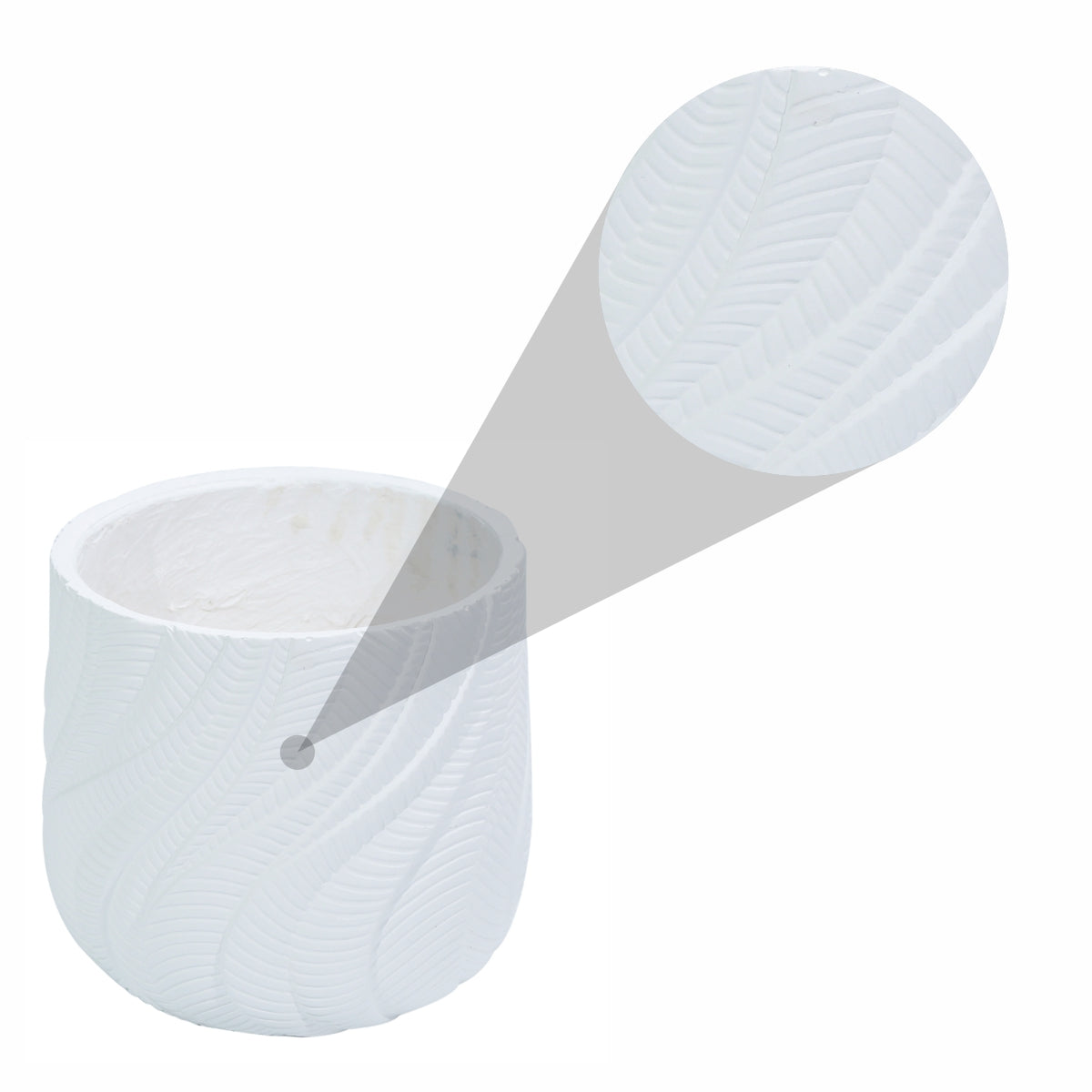 Ghiveci ecologic, Eco-friendly, Naimeed D6379, Mediu, din materiale minerale, Alb, 34x37x37cm