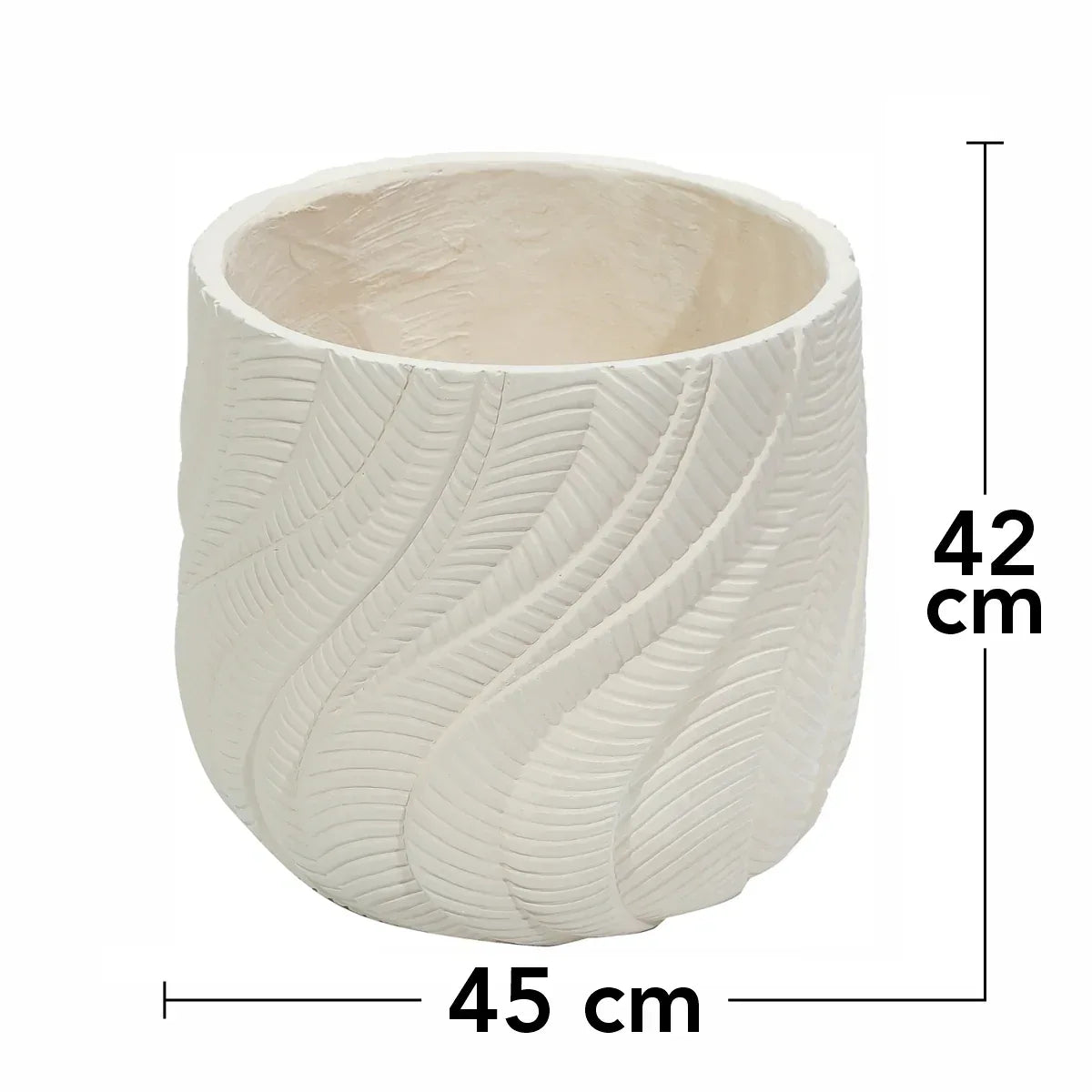 Ghiveci ecologic, Eco-friendly, Naimeed D6380, Mare, din materiale minerale, Crem, 42x45x45cm - 221.ro