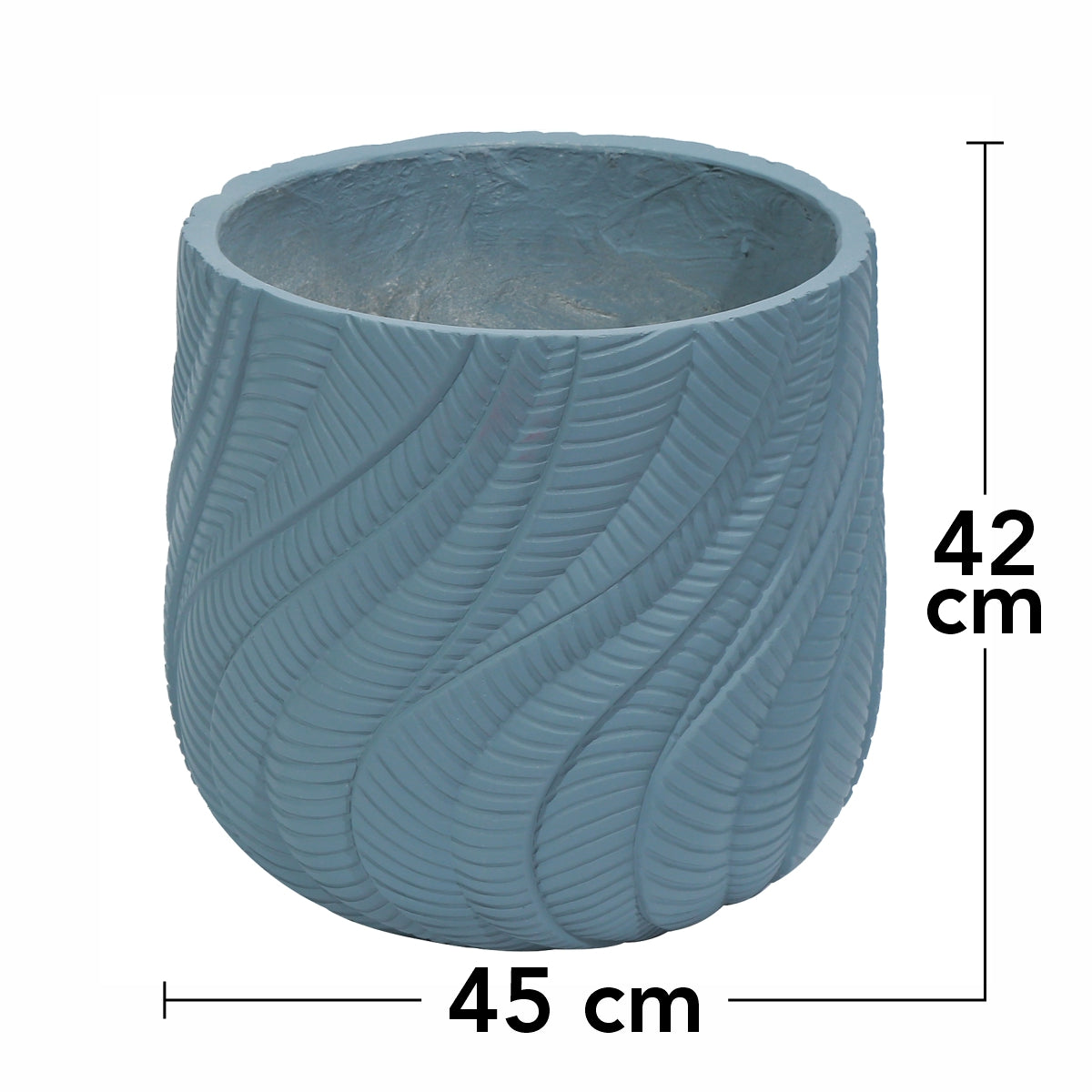 Ghiveci ecologic, Eco-friendly, Naimeed D6381, Mare, din materiale minerale, Albastru Provincial, 42x45x45cm