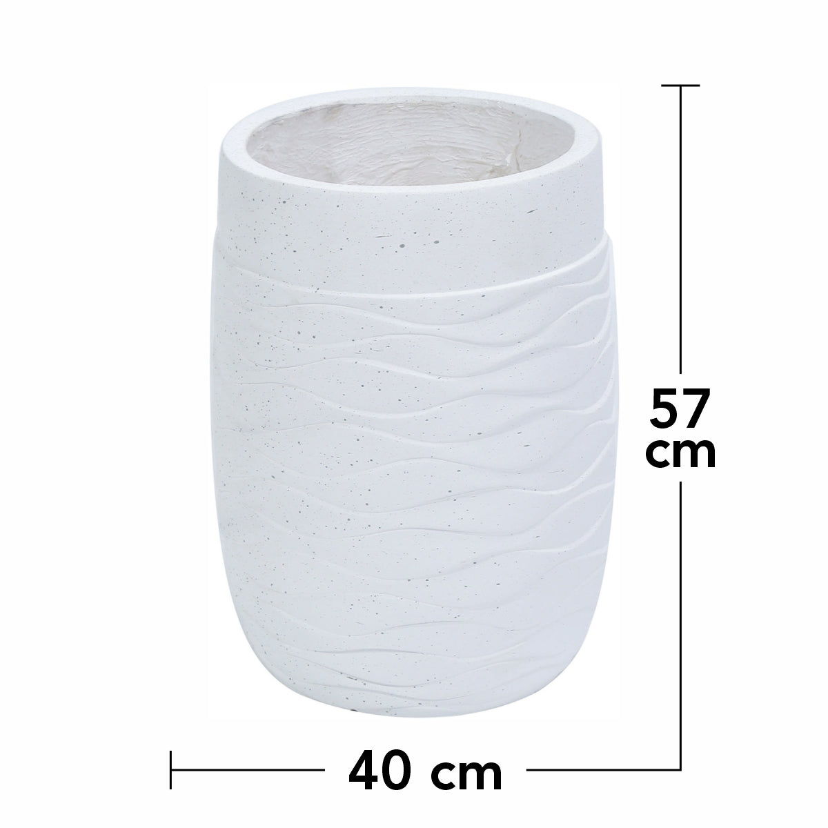 Ghiveci ecologic, Eco-friendly, Naimeed D6382, Mare, din materiale minerale, Alb, 57x40x40cm
