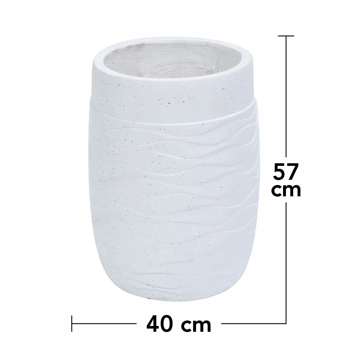 Ghiveci ecologic, Eco-friendly, Naimeed D6382, Mare, din materiale minerale, Alb, 57x40x40cm - 221.ro